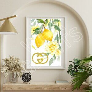 Gucci Lemons 11x17 Art Print (Kitchen Art, Home Decor, Luxury Art, Aesthetic)